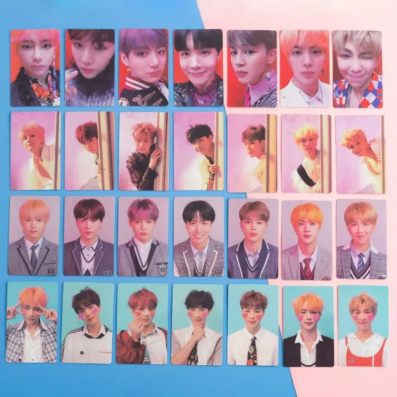 

KPOP Bangtan Boys laser print 17 years love yourself turn tear album photo card LOMO card Cosplay gift JIMIN SUGA JIN Collection