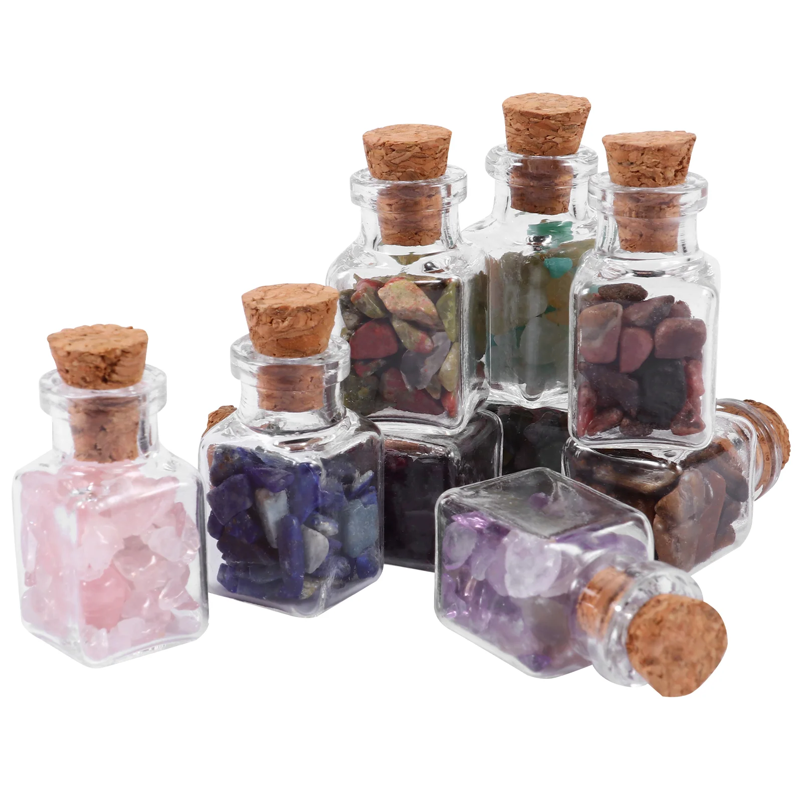 

Bottle Minibottles Crystal Jars Wishing Reiki Home Making Jewelry Small Stone Driftingchips Gemstonecork Decoration