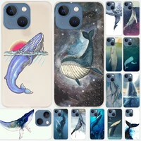 silicone soft coque shell case for apple iphone 13 12 11 pro x xs max xr 6 6s 7 8 plus mini se 2020 watercolor whale
