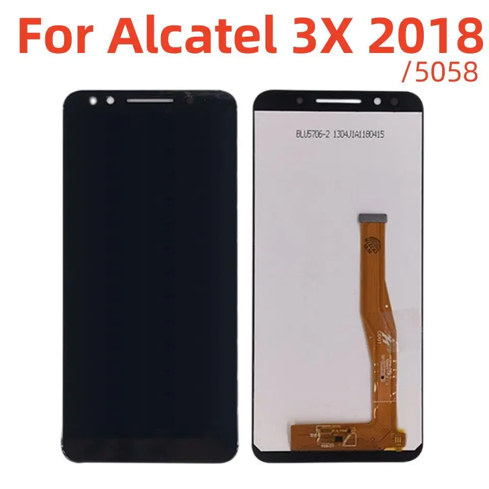 _ ЖК-дисплей с сенсорным экраном и дигитайзером в сборе для Alcatel 3X 2018 5058 5058T 5058Y 5058A 5058J, ЖК-рамка