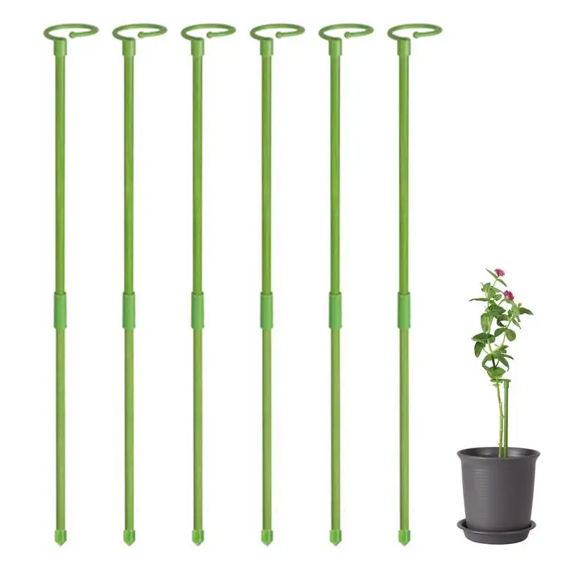 

Plant Stem Support Stakes 6 PCS Single Stem Plant Sticks Support Plant Cage Support Ring Plant Sticks Garden Plant Stakes For