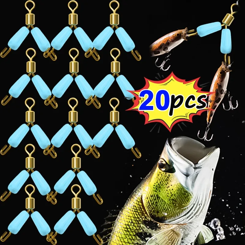 

5/10/20Pcs Double Hooks Contactor Device Line Space Bifurcation Eight Type Space Bean Line Swivel Tying Tool Fishing Accessories