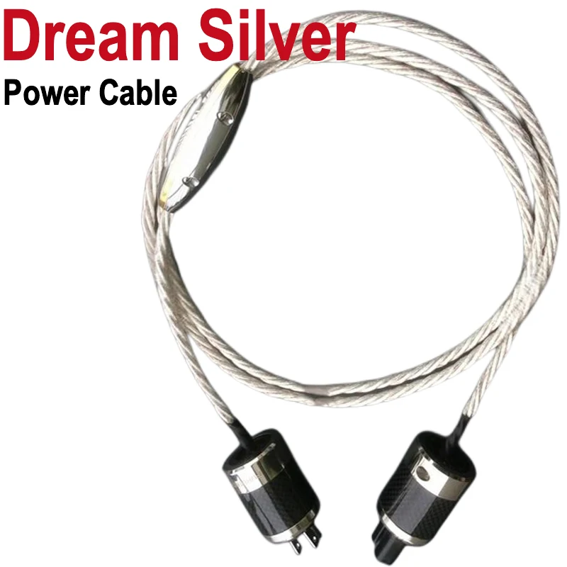 

Hi-end Dream Audio Power Cable Silver HiFi Line with Furutech Carbon Fiber US or EU Plug Cords