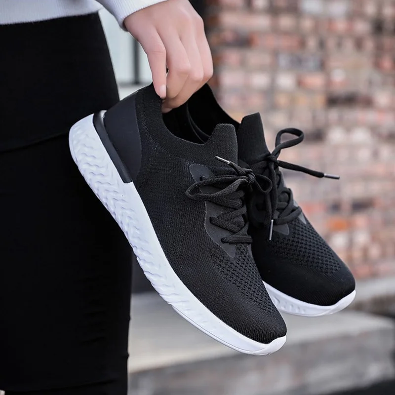 Xiaomi SALUDAS Sneakers for Men Stretch Knitted Sock Shoes Soft-soled Loafers Comfortable Big Size 46 Fitness Jogging Sneakers