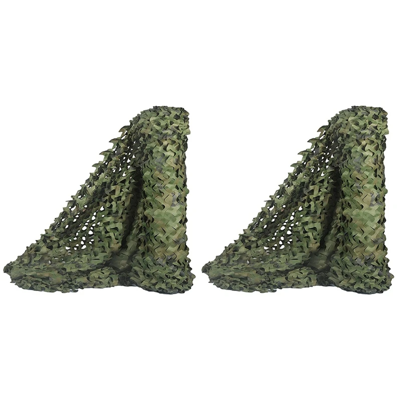 

2X Hunting Camouflage Nets Woodland Camo Netting Blinds Great For Sunshade Camping Hunting Decoration,4Mx2m & 5Mx2m