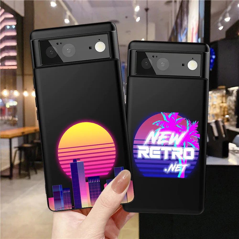 

Fashion Retro Phone for Google Pixel 6 Pro 5 4 3 3a XL 5a 4a 5G Soft Black Silicone Back Cover for Pixel 6Pro 4XL 3XL Coque Capa