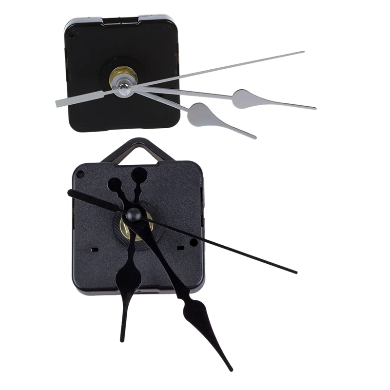 

2 PCS Clock Movement Mechanism DIY Tools Kit With Black Hour Minute Second Hand & With Silver Hour Minute Second Hand