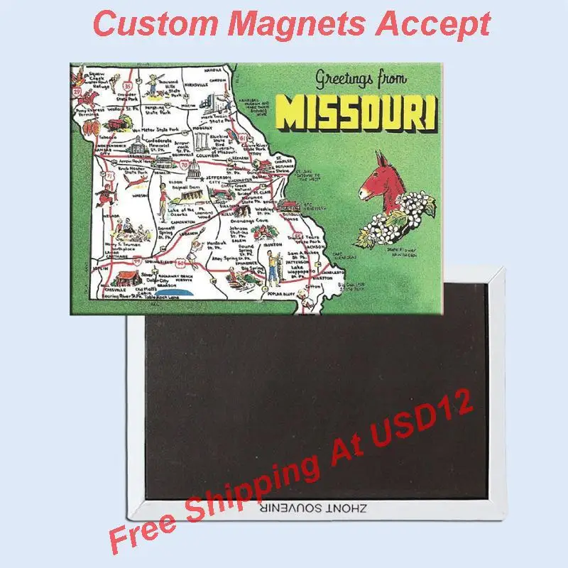 

USA Travel Magnets Gifts 78*54mm Unite States Missouri Souvenir Fridge Magnet 20019