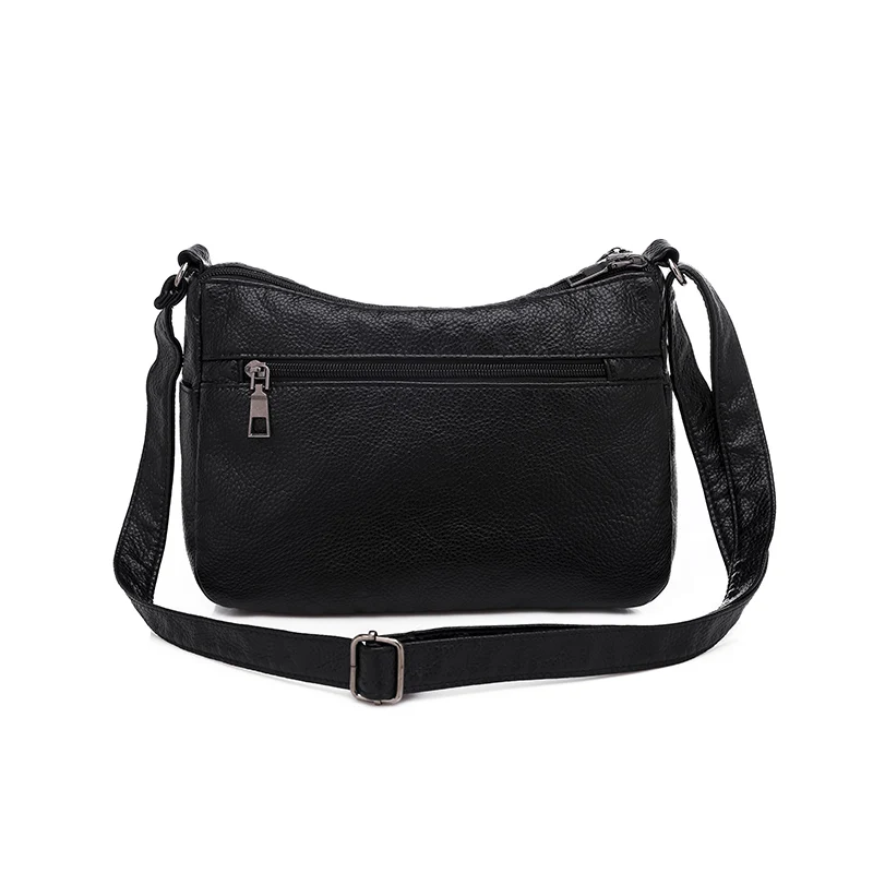 Кожаные повседневные сумки на плечо для женщин Многослойная Сумочка через