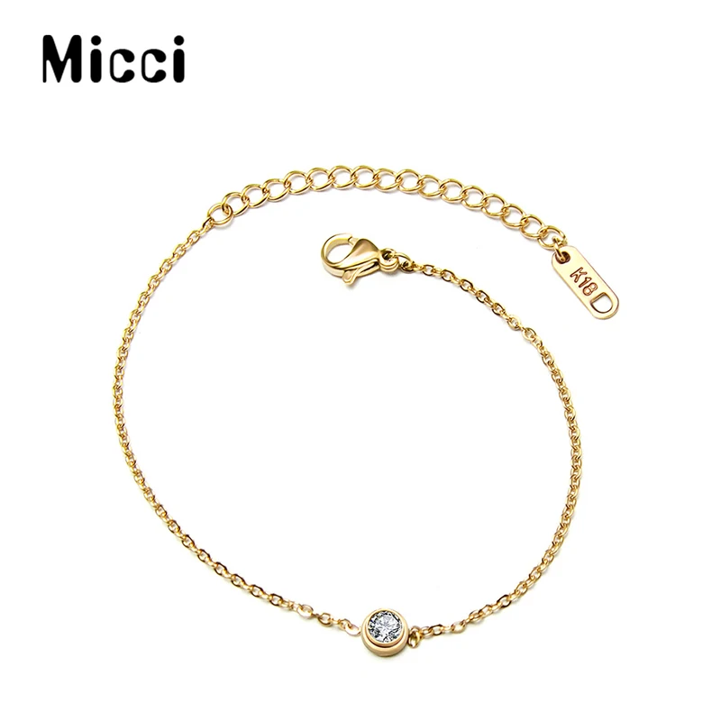 

Micci Classic Simple Ladies Bracelet 18K Stainless Steel Inlaid Zircon High Jewelry Send Object Romantic Valentine's Day Gift