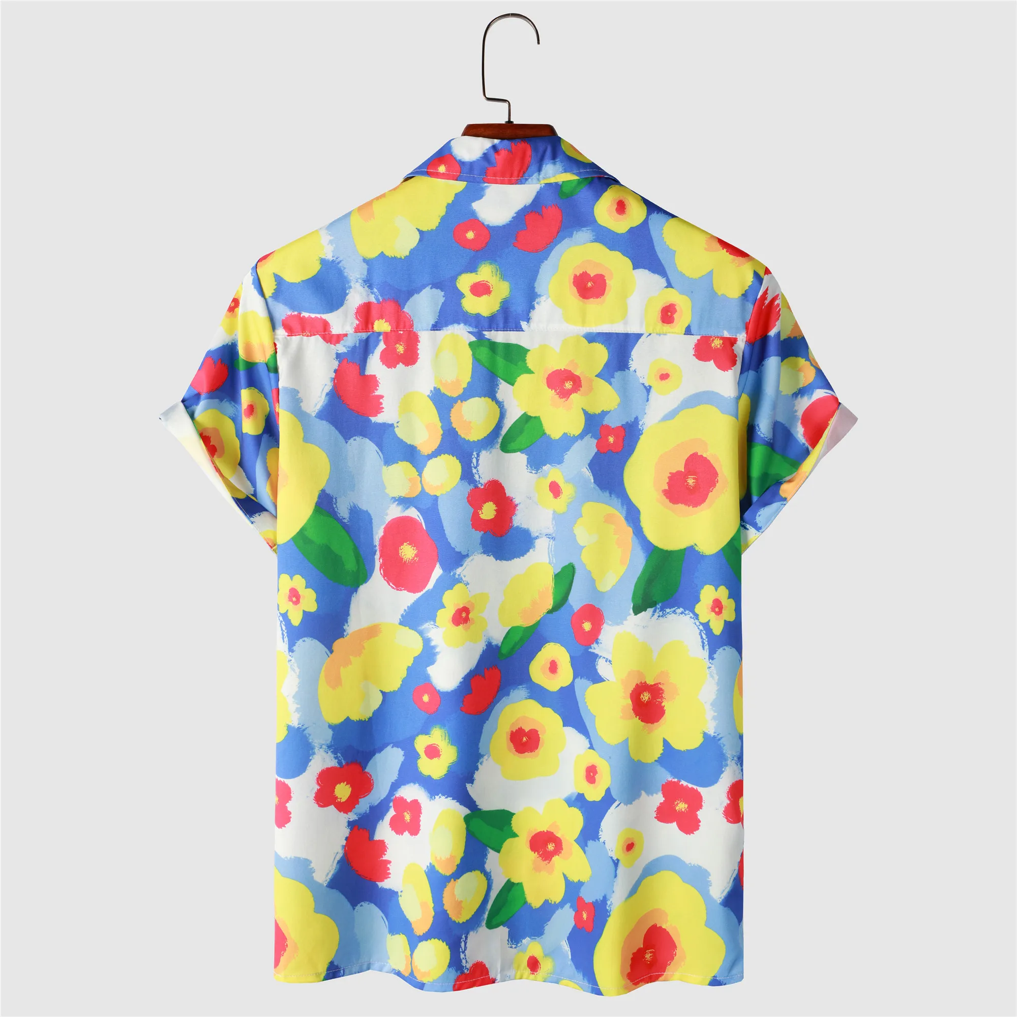 OSCN7 Casual Printed Short Sleeve Shirt Men Street 2022 Hawaii Beach Oversize Women Fashion Harujuku Shirts for Men 2203