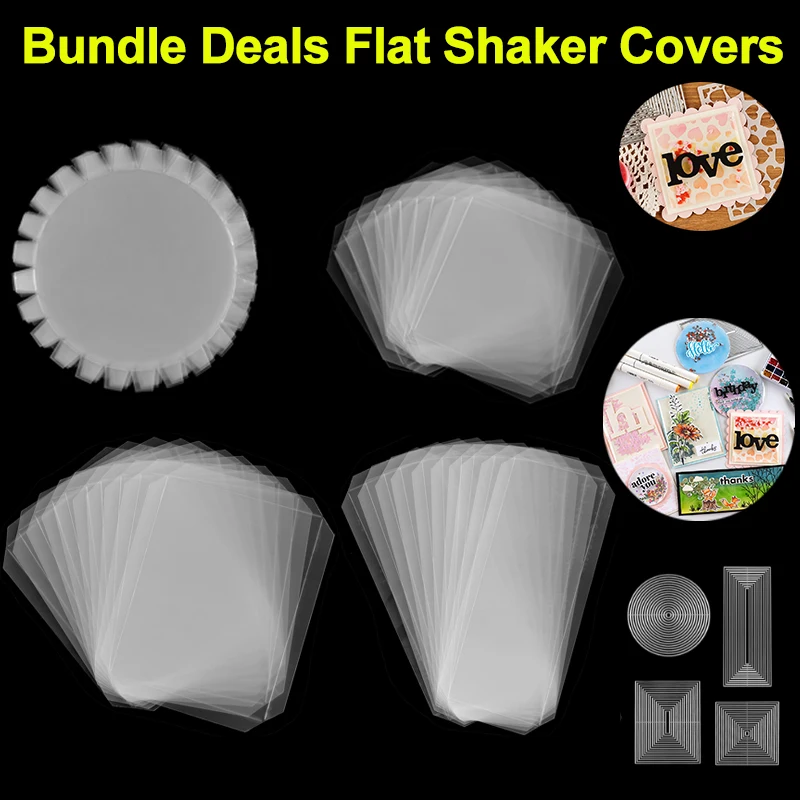 

Clear Flat Shaker Covers Set for Diy Shaker Cards Making 3" 3.5" 4.25" 4"x5.25" 3"x8"plastic Shaker Creator Sheets Bundle Deals