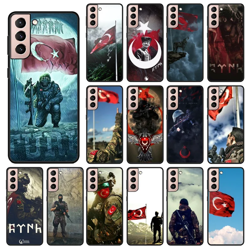 

Turkey Flag Soldier Phone Case for Samsung S30 S23 S22 S20 Ultra S20 S22 Plus S11 S10 S9 Plus S21 Plus S10E