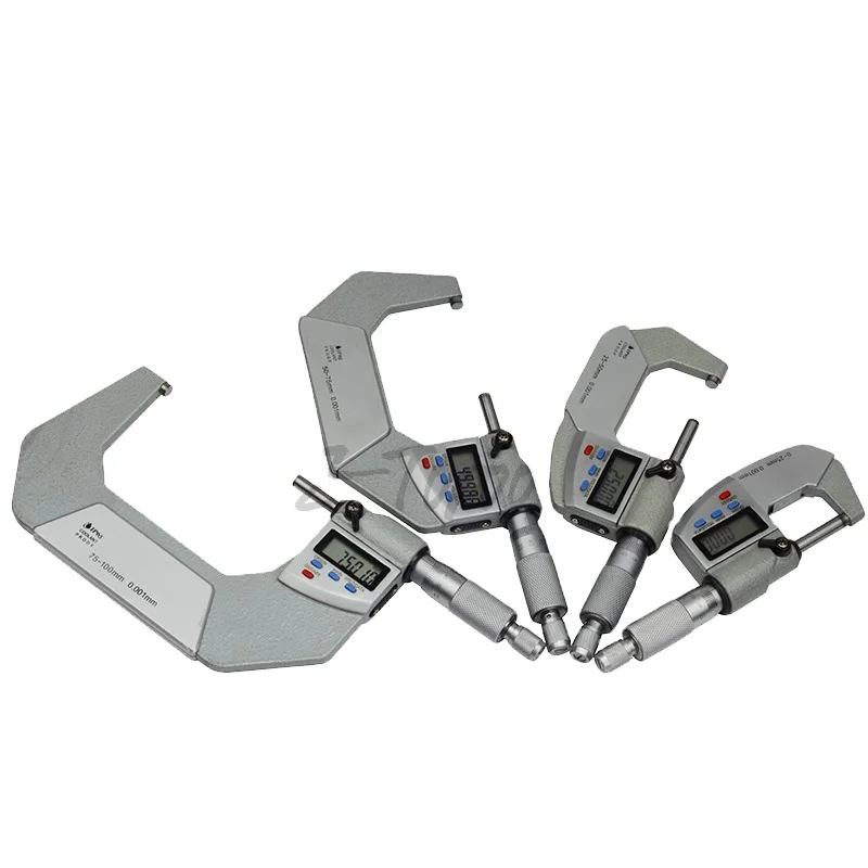 

0-25,25-50, 50-75, 75-100 4pcs/set 0-100mm 0.001mm digital micrometer IP65 Waterproof Digital Outside Micrometer