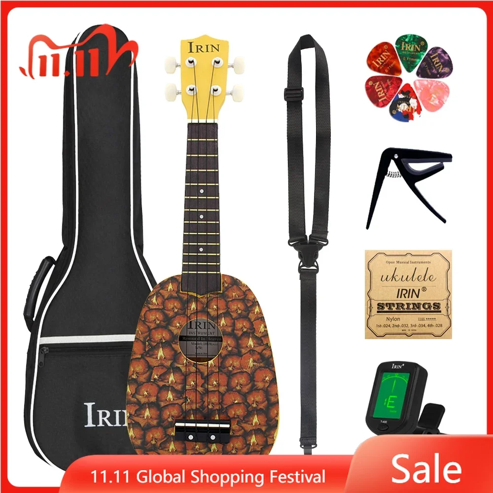 

IRIN 21 Inch Ukulele 4 Strings Hawaiian Guitar Pineapple Mini Guitarra Ukulele With Bag Strings Tuner Guitar Parts & Accessories