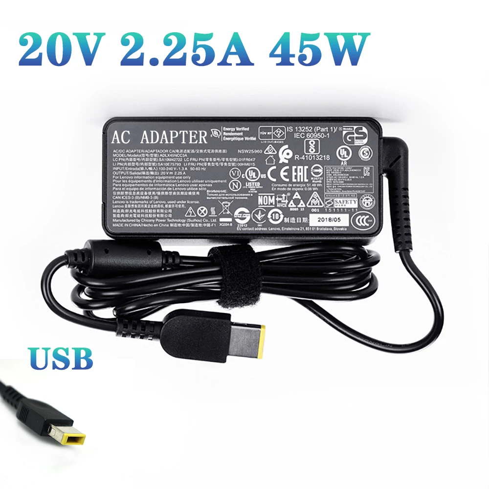 Charger 20v 2.25a 45w For Lenovo Thinkpad Adlx45nlc3 Adlx45n