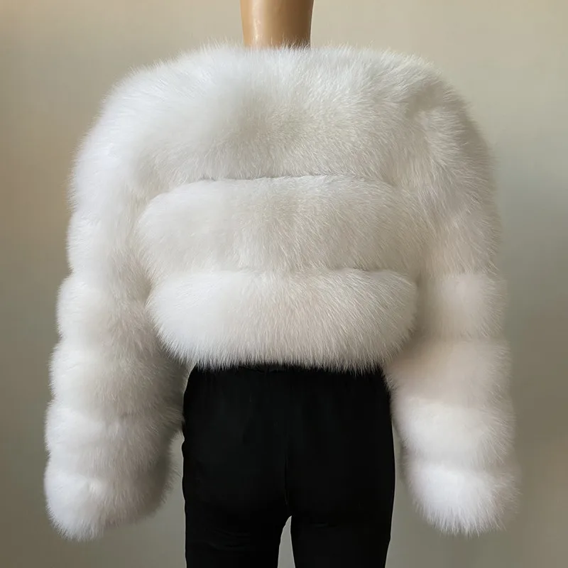 Ladies Luxury Real Fur Bare Midriff Short Coat Detachable Hood Winter Warm Fur Outwear Women Real Fox Fur Natural Raccoon Jacket