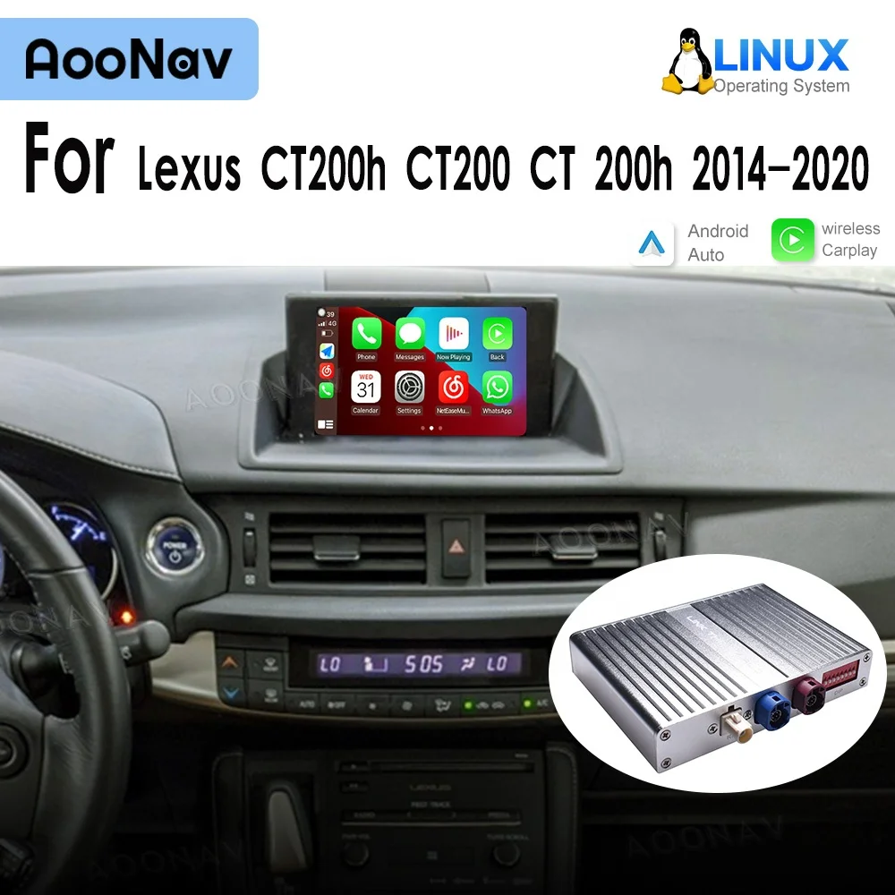 Фото Система AOONAV Linux для Lexus CT CT200h 2014-2020: беспроводной адаптер Apple CarPlay и Android Auto для штатного экрана автомобиля №2