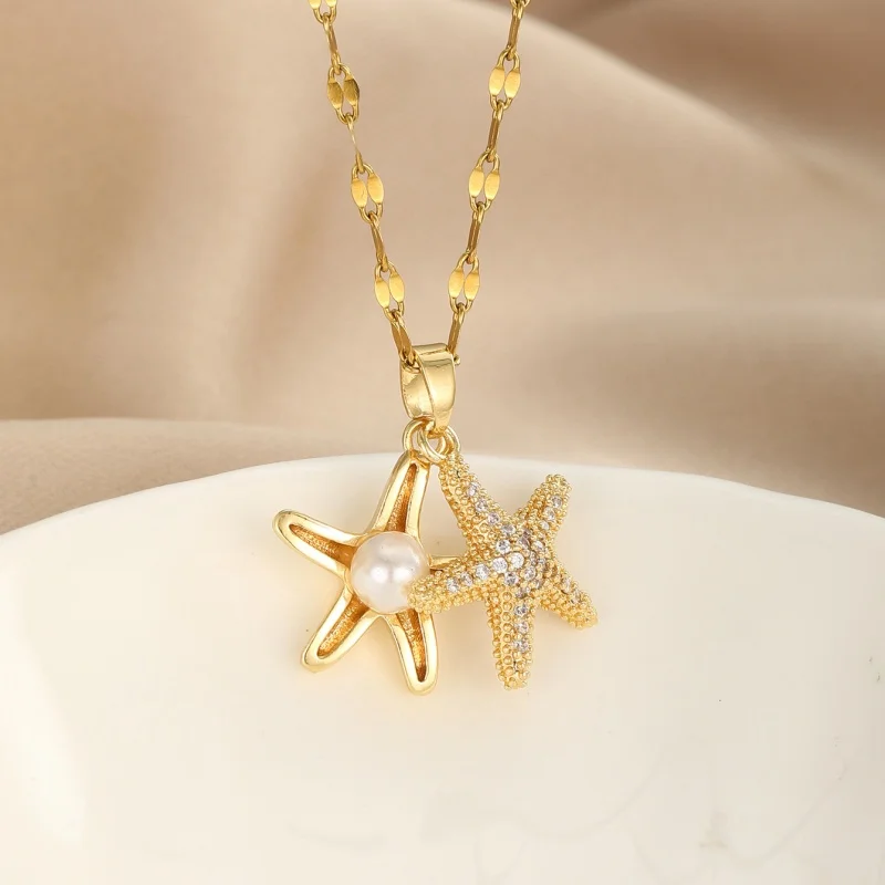 Стильное и привлекательное ожерелье [титановая сталь] с медной