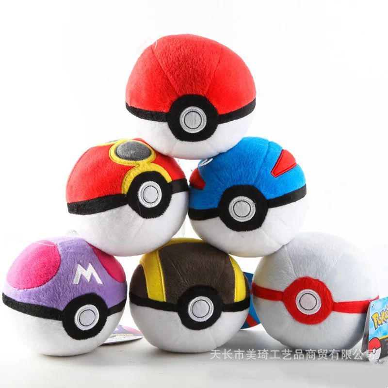 

8CM Pokemon Poke Ball Stuffed Toys Anime Peripheral Pocket Monster Pikachu Model Pendant Backpack Ornament Kids Xmas Gifts