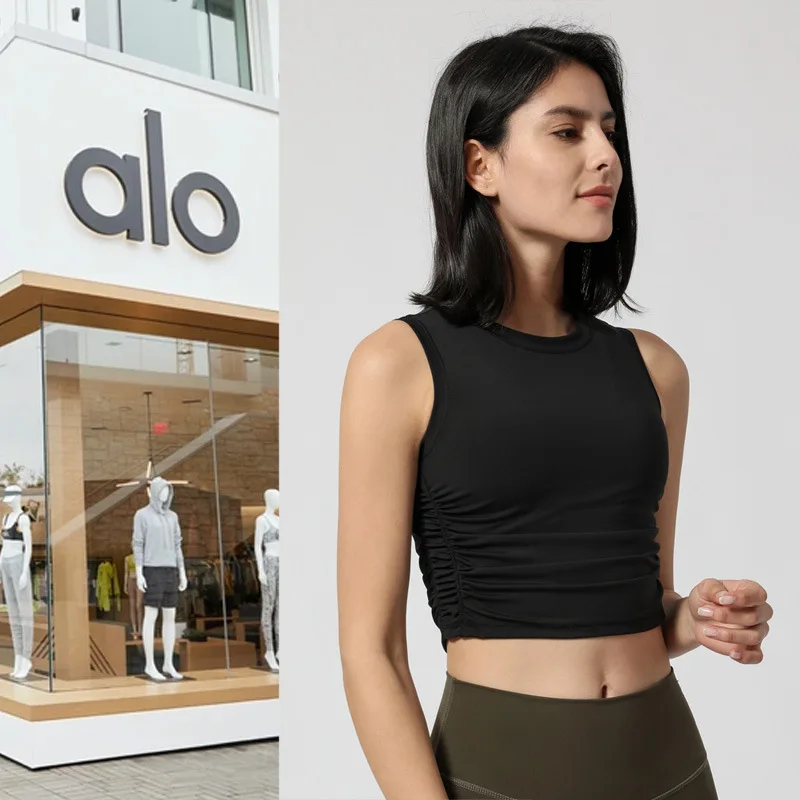 

Alo cnc Yoga Top women running vest Summer Casual Women's T-shirt Short Sleeve Daily Outing Street Running Fitness Sports Top