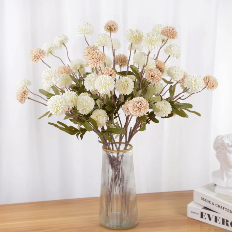 

1Pc 5 Heads Artificial Dandelion Home Garden Decoration Wedding Silk Simulation Dandelion Flower Hydrangea Floral Arrangements
