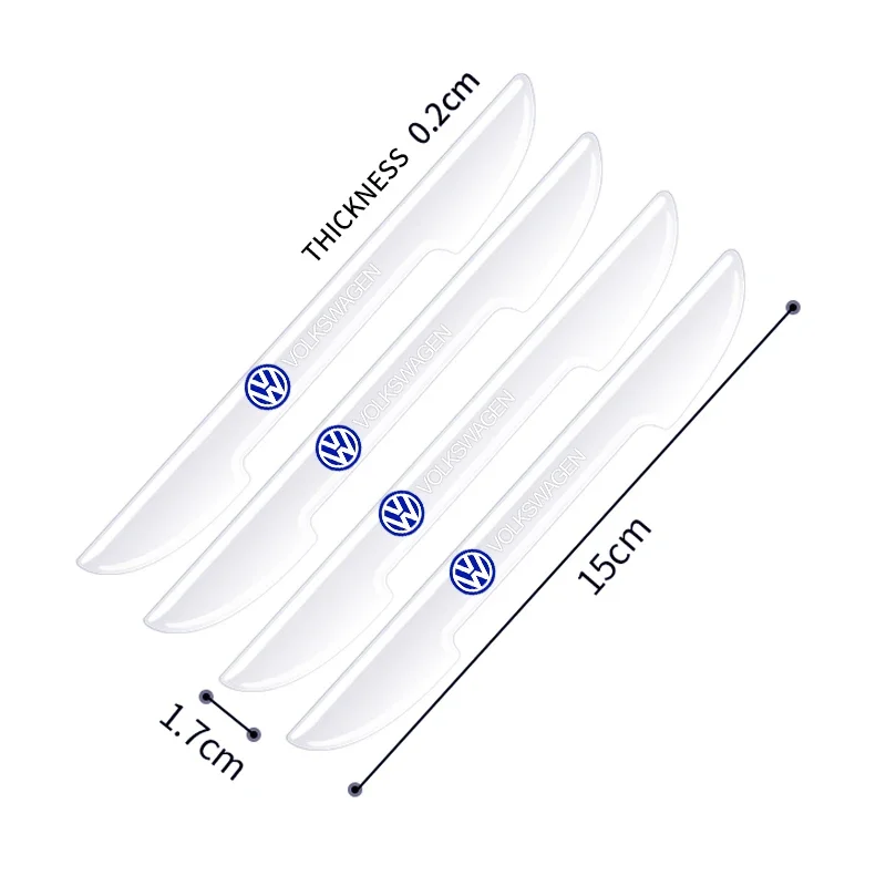 4 шт. прозрачные наклейки на бампер двери автомобиля для VW GTI Polo Golf Passat Tiguan Arteon Touareg