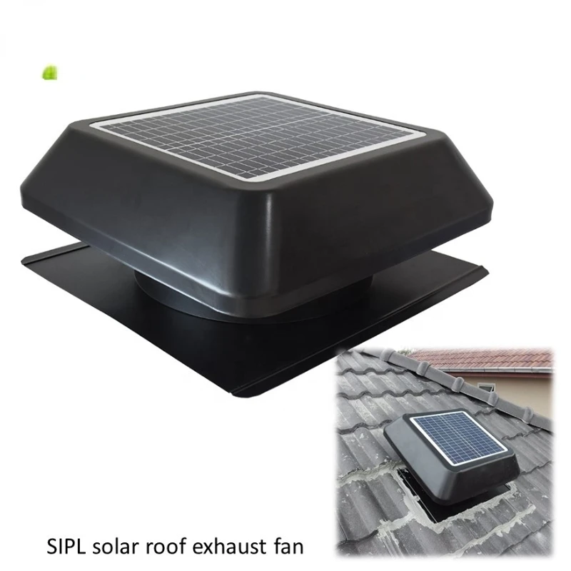 

Roof Top Tunnel Green Air Vent 14'' Solar Powered Attic Heat Extractor Air Circulator High Speed DC Ceiling Fan Ventilation Fan