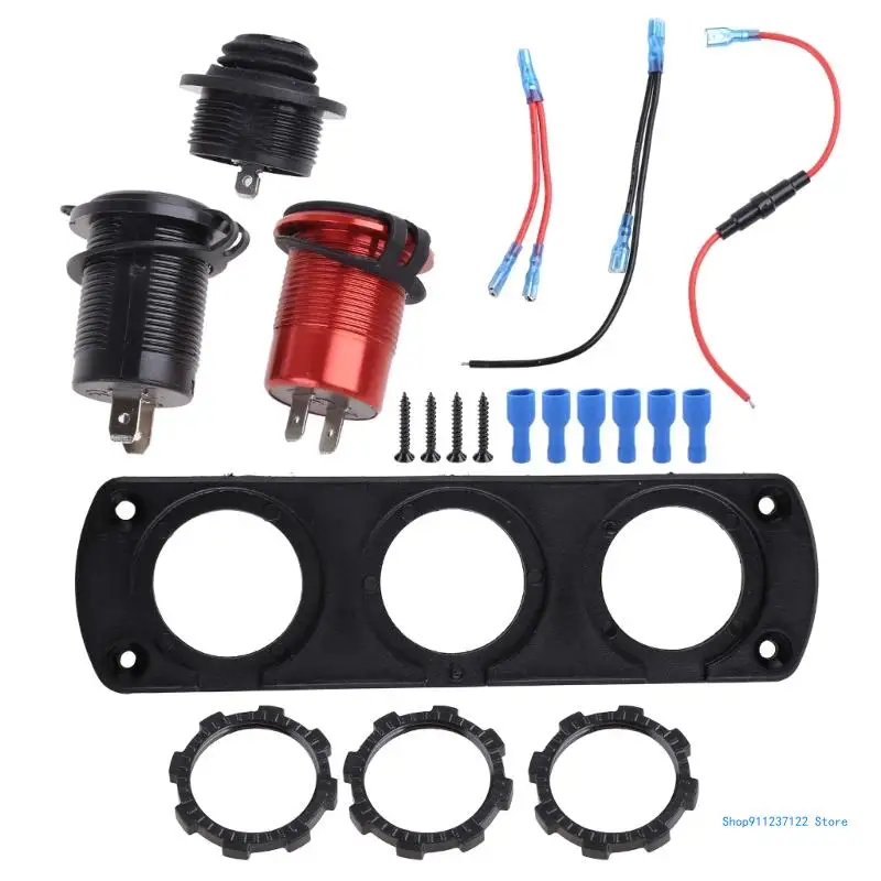 

Dual USB Socket Power Outlet 12V Cigarette lighter Socket 3in1 for Boat Vehicle