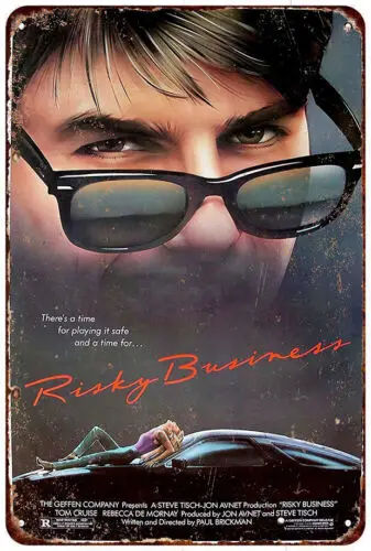 Рискованный бизнес (1983) -винтажный вид воспроизведение фильмов металлический
