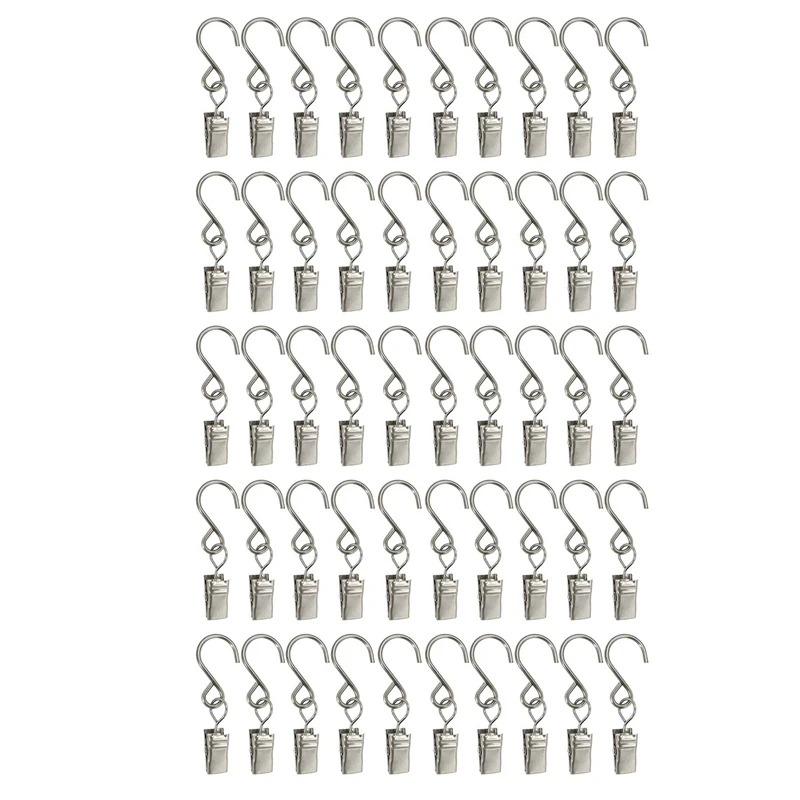 

S Hooks Curtain Clips 50 Pcs Hanging Party Lights Clips Hangers Gutter Photo Camping Tents Art Craft Display Courtyards