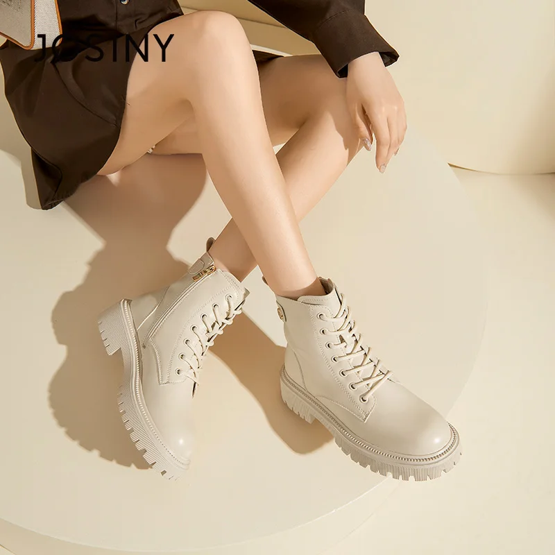 

Shoes Lace Up Boots Luxury Designer Winter Footwear Boots-Women Round Toe Fashion Rubber Ladies 2023 Med Ankle Rock Rome PU Lace