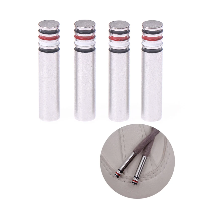 

4Pcs/Lot 4*19mm UK Tone Seamless Metal Shoelaces Tips Ends Replacement Repair Aglets DIY Sneaker Kits Silver Colors