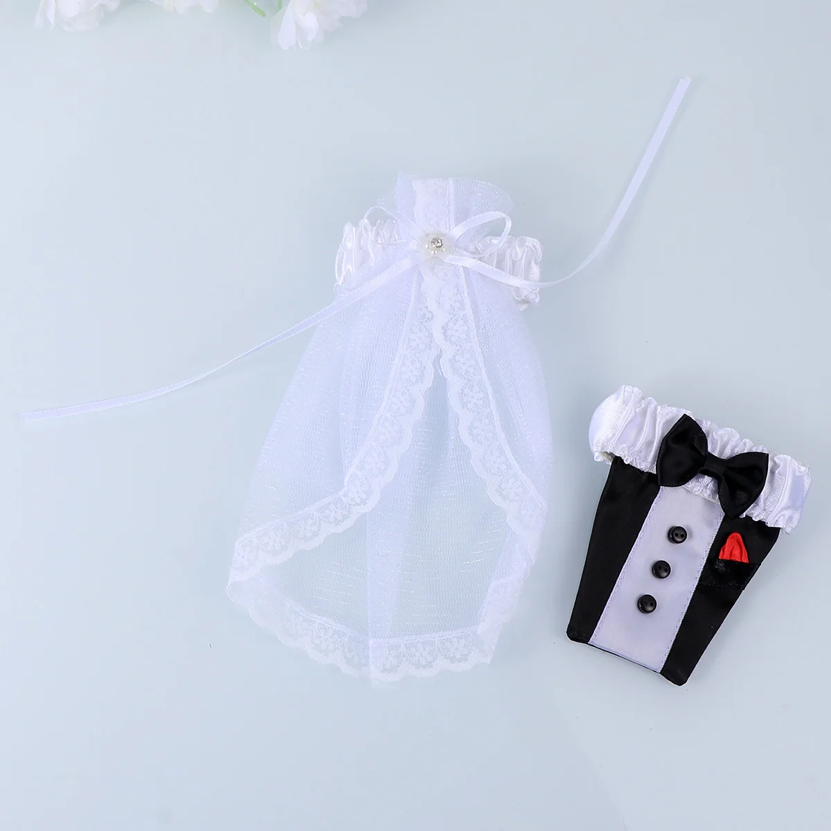 

2 Pcs Western Style Bridegroom Outfit Wedding Bottle Cover Table Decorations