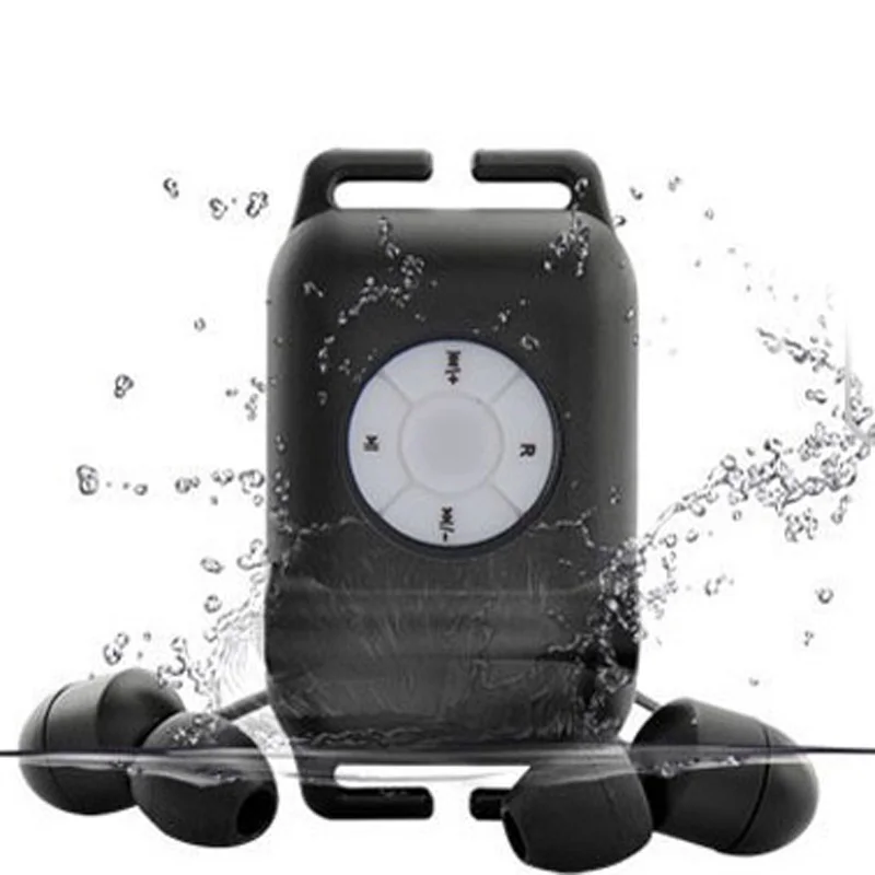 mp3 for swimming Waterproof MP3 Player with Earphone FM mp3for Surfing Wearing Type Earphone Clip