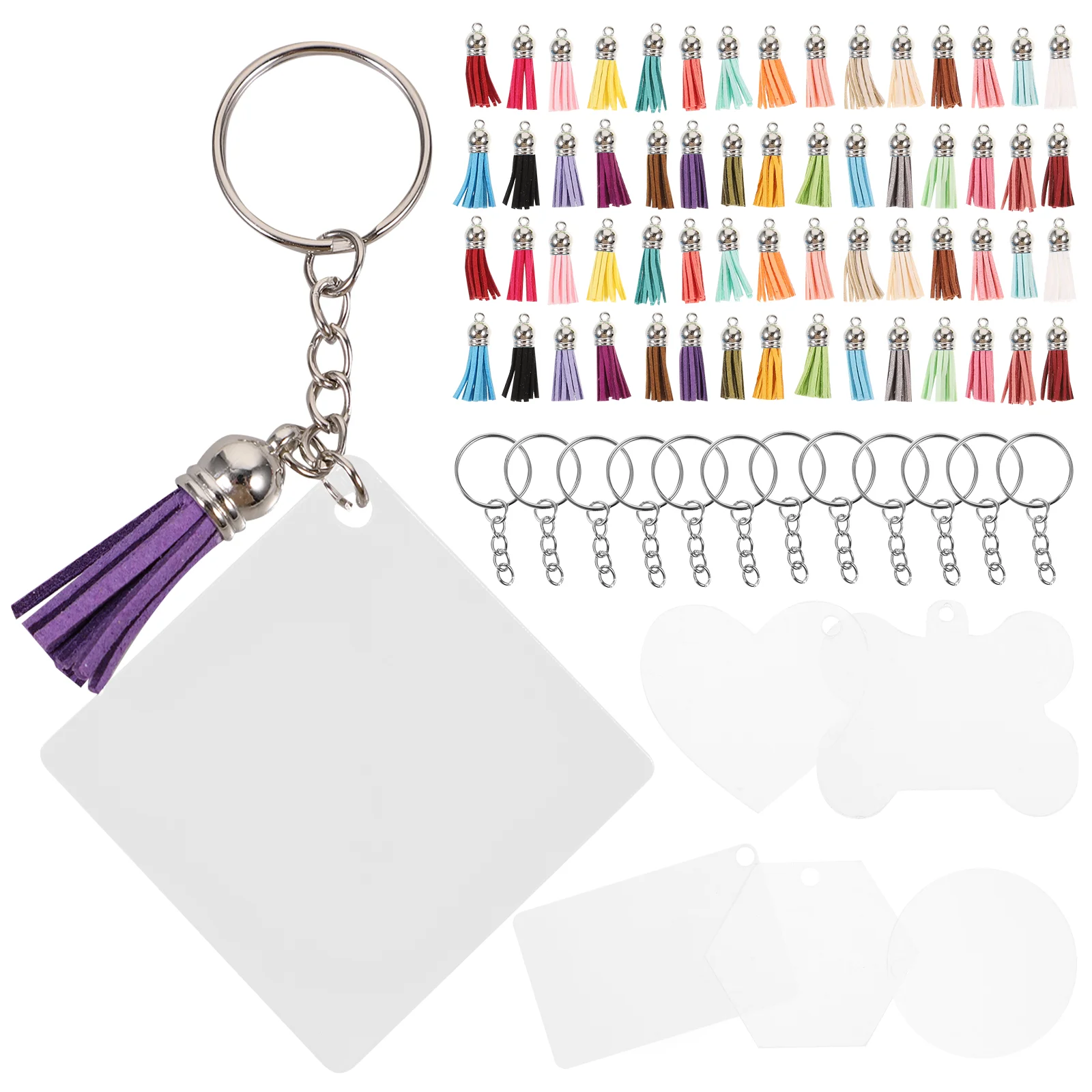 

Keychain Acrylic Blanks Diy Key Blank Chains Clear Keychains Portable Bulk Pendant Chain Multi Function Rings Sublimation Jump