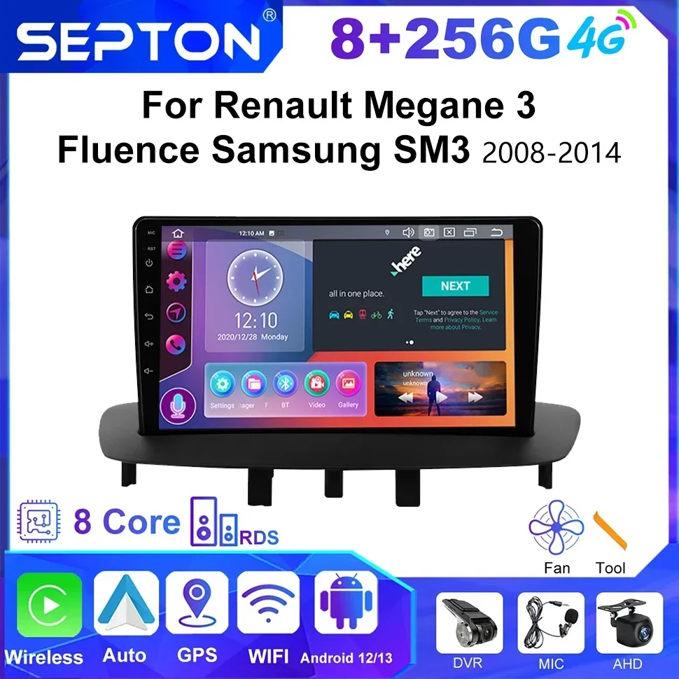 Автомобильный радиоприемник SEPTON мультимедийный плеер для Renault Megane 3 Fluence Samsung SM3