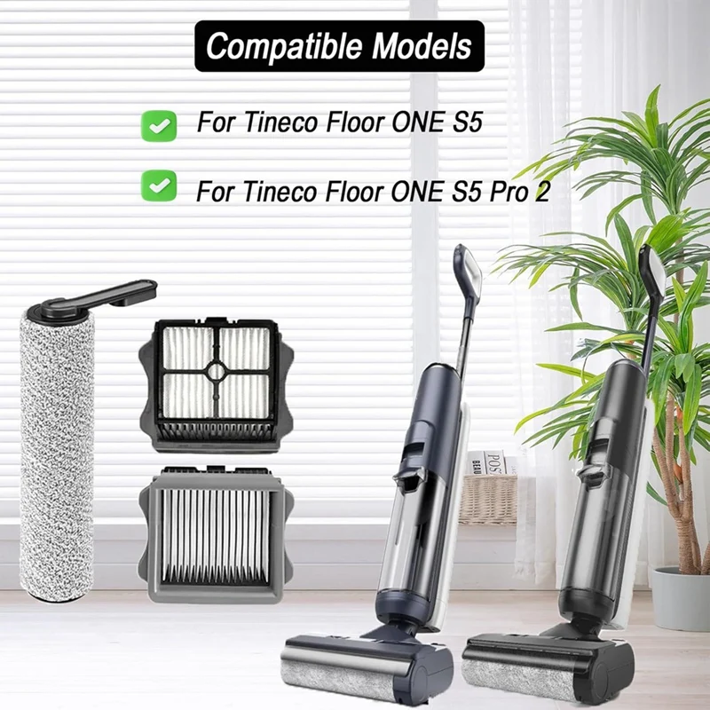 HEPA-фильтр и щеточный валик для Tineco Floor ONE S5/Floor S5 Pro 2 аксессуары беспроводного