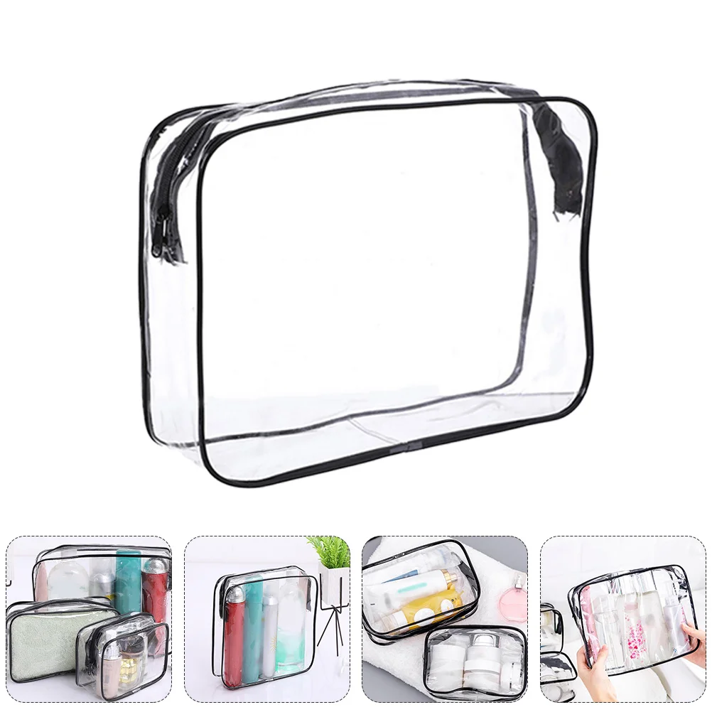 

3 Pcs Pvc Bag Women Travel Waterproof Makeup Handbag Transparent Storage