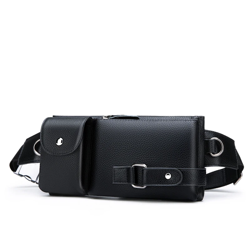 

Genuine Leather Waist Packs Men Bags Small Waist Bags Fanny Pack Belt Bag Sling Bags Travel Waist Pack Male Chest Bag Unisex