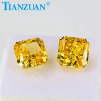 square shape coffee color loose cz stone cubic zirconia stone synthetic gems beads for jewelry