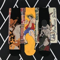 socks mens stockings tide one piece luffy zoro socks japanese cartoon anime hip hop street sports basketball socks