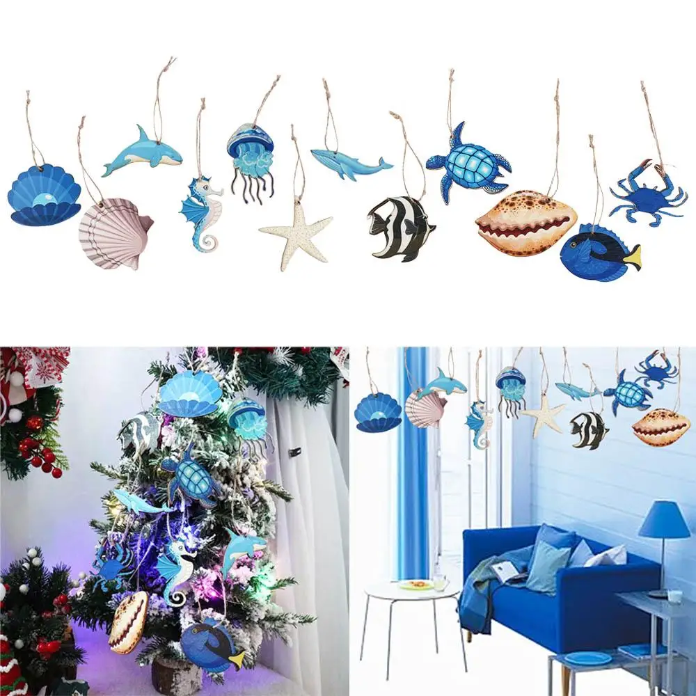 24 шт. деревянное подвесное украшение в виде океанского животного черепаха