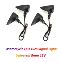 universal 12v 8mm motorcycle moto led turn signal lights amber indicators for honda yamaha suzuki kawasaki ducati benelli cafe
