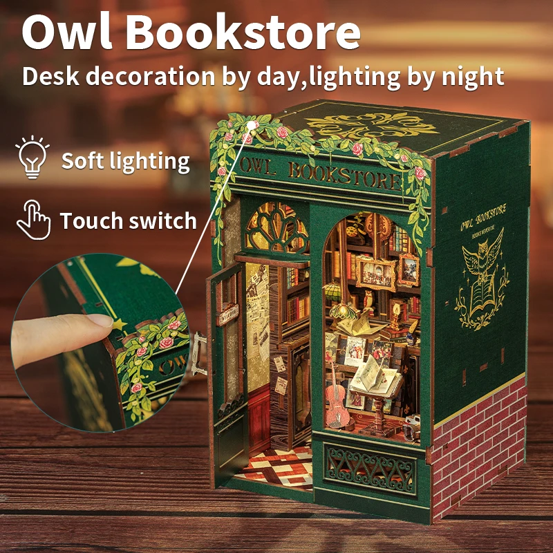 CUTEBEE DIY книжный уголок комплект миниатюрный кукольный домик со светлой