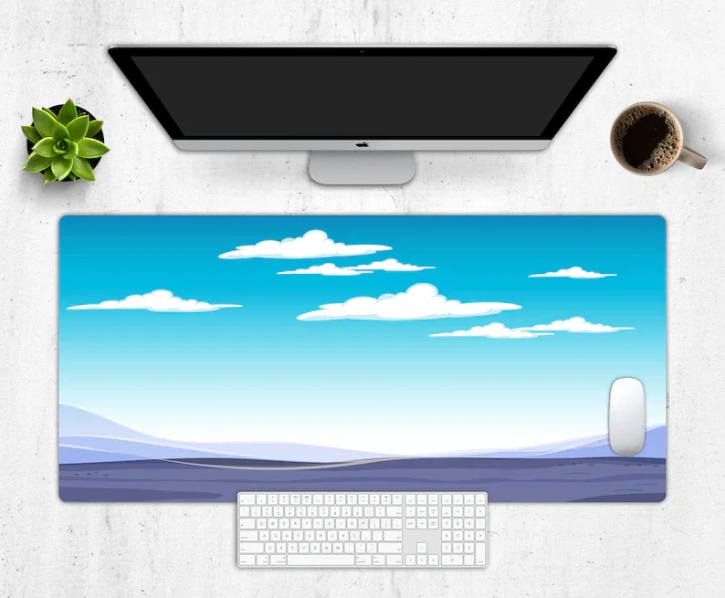 

Blue Sky Desk Mat, Anime Mousepad, Extra Large Desk Pad, Extended Mouse Mat, Gaming Desk Mat, XXL Mousepad, Cute Desk Topper, Mo