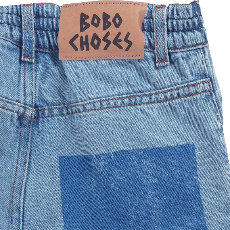 Джинсы детские прямые с буквенным принтом на весну/осень 2022 |