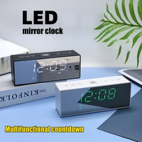 mirror desk clock countdown electronic alarm clock creative led clock digital clock electronic clock student mute alarm clock