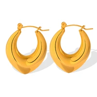 stainless steel earrings trendy jewelry accessories for women huggie earring geometric ear buckle v shaped hoop earrings