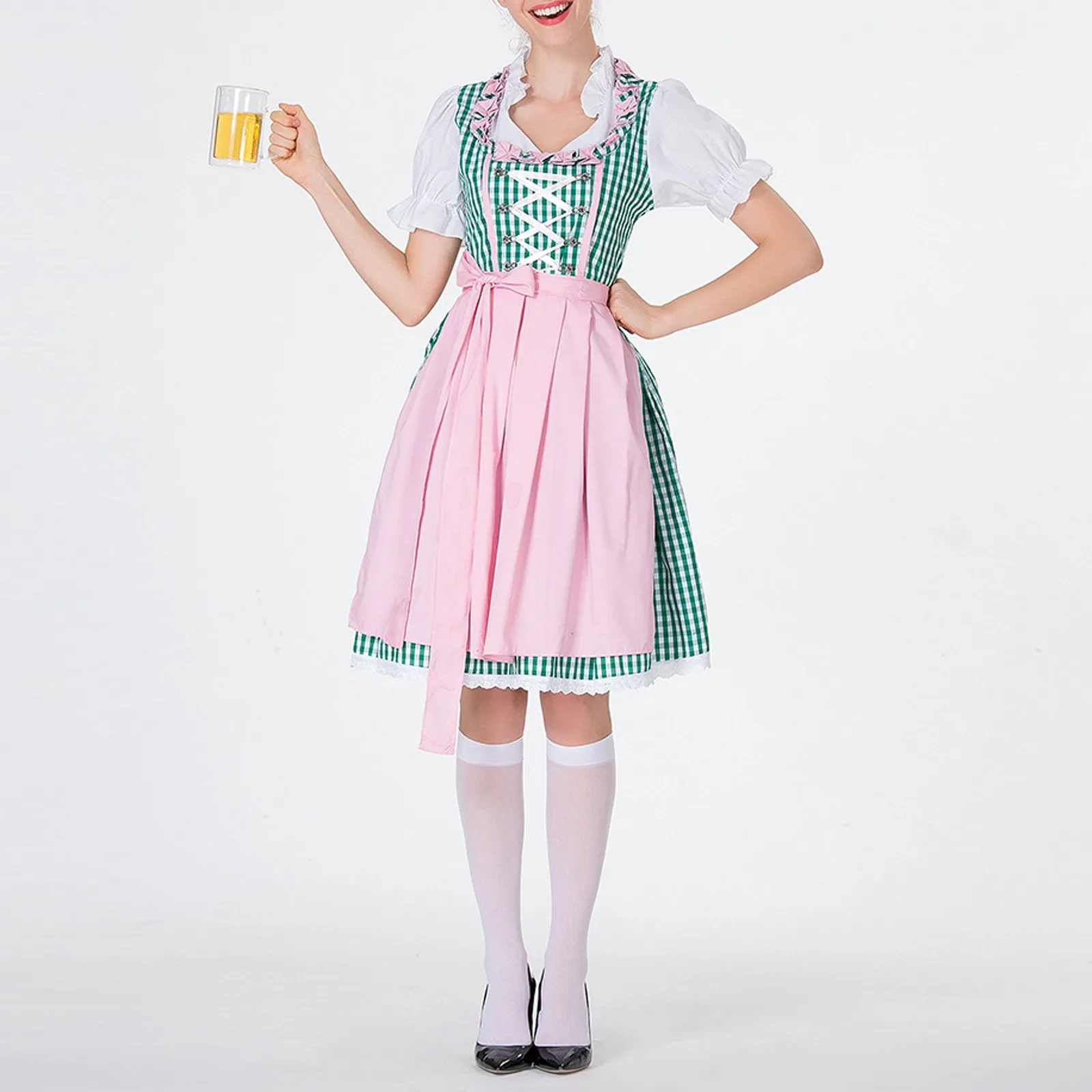 

Swing Skater Dress Women Germany Oktoberfest Womens Vintage Dress Short Sleeve Beer Dress Stage Performance Dress Long Dress